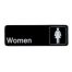 Winco SGN-312, 9x3-inch 'Women' Black Information Sign