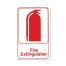 Winco SGN-682W, 6x9-inch 'Fire Extinguisher' White Information Sign