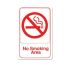 Winco SGN-684W, 6x9-inch 'No Smoking Area' White Information Sign