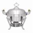 Thunder Group SLRCF8632, 5-Quart Stainless Steel Half Size Round Vintage Chafer with Wood Handles