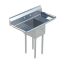 Sapphire SMS-2424D, 24x24-Inch 1-Compartment Stainless Steel Sink with Right and Left Drainboard