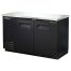 True TBB-2-HC, Black 2 Solid Door Refrigerated Back Bar Storage Cabinet, 115 Volts
