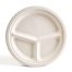 Green Wave TW-POO-005 10" Evolution White Bio Bagasse 3-Compartment Round Plate, 500/CS
