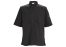 Winco UNF-9KS Black Ventilated Tapered Fit Chef Shirt, S, EA