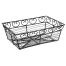 Winco WBKG-9, Black Rectangular Metal Wire Bread and Fruit Basket
