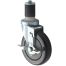 Winco CT-1B, 5-Inch Workable Stem Wheel Casters with Brake, 2-Piece Set