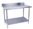 KCS WS-1848-B, 18x48-Inch All Stainless Steel Work Table with Backsplash and Undershelf