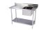 KCS WS-3048WS-R, 30x48-inch Stainless Steel Work Table with Built-In Right Sink