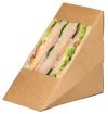 PacknWood 209KCK8512, 4.8x3.2x4.8-inch Kraft Triple Sandwich Box w/ Window, 500/CS