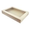 PacknWood 210BBOXATLASF, 14.85x10.5x2.2-Inch Atlas Wooden Lunch Box with Window Lid, 16/CS
