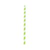PacknWood 210CHP8LGT, 7.75-Inch Lime Green & White Striped Smoothie Paper Straws - Unwrapped, 3000/CS