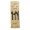PacknWood 210COUVB5K, 6-inch Wooden Cutlery Kit (Knife, Fork, Spoon, Mini Spoon, Napkin), 250/CS