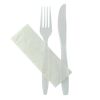 PacknWood 210CV88K31T, 7.55-Inch Wrapped Majesty Cutlery Clear Kit 3/1 (Knife, Fork, Napkin), 250/CS (Discontinued)
