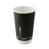 PacknWood 210GCDW16N, 16 Oz Double Wall Black Compostable Paper Cup, 500/CS