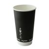 PacknWood 210GCDW20N, 20 Oz Double Wall Black Compostable Paper Cup, 500/CS