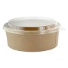PacknWood 210PC1100K, 38-oz Craft Round Salad Bucket w/ PP Clear Lid, Beige, 200/CS