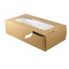PacknWood 210PLUMLARGE 13.3x7x3.5-inch Rectangular Large Kraft Paper Box with Clear Window, Brown, 50/CS