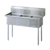 L&J SK2136-3 21x36-inch Stainless Steel 3-Compartment Utility Sink