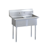 L&J SK2448-2 24x48-inch Stainless Steel 2-Compartment Utility Sink