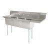 Omcan 25260, 24x24x14-inch 3-Compartment Stainless Steel Sink with Right Drain Board