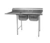 Eagle Group 412-16-2-18L, Stainless Steel Commercial Compartment Sink with Two 16-Inch Bowls and Left Side 18-Inch Drainboard, NSF