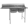 Eagle Group 414-24-2-24L, Stainless Steel Commercial Compartment Sink with Two 24-Inch Bowls and Left Side Drainboard, NSF