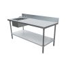 Omcan 43243, 30x72-inch Stainless Steel Work Table with Left Sink and 6-inch Backsplash