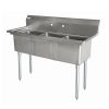 Omcan 43758, 10x14x10-inch 3-Compartment Sink, No Drain Board