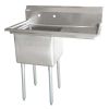 Omcan 43773, 18x21x14-inch 1-Compartment Sink with Right Drain Board
