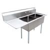 Omcan 43779, 18x21x14-inch 2-Compartment Sink with Left Drain Board