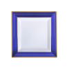 Fineline Settings 5504-WH-BG, 4.5-inch Silver Splendor Square White Cocktail Plate with Blue Trim, 120/CS