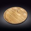 Wilmax WL-771043/A 10-Inch Round 2-Section Food Serving Bamboo Platter, 36/CS