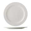 C.A.C. ALP-16, 10.5-Inch White Porcelain Plate with Medium Rim, DZ