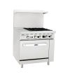 Atosa CookRite ATO-12G4B, 36-Inch 4 Burner Heavy Duty Gas Range with 12-Inch Left Griddle and Single Oven (Discontinued)