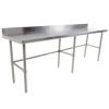 L&J B5SG1496-RCB 14x96-inch Stainless Steel Work Table with Backsplash and Cross-Bar