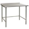 L&J B5SG1836-RCB 18x36-inch Stainless Steel Work Table with Backsplash and Cross-Bar