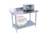KCS WG-2436-B, 24x36-Inch Stainless Steel Work Table with Backsplash and Galvanized Undershelf