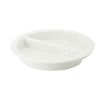 C.A.C. BF-R17, 15.38-Inch White Divided Round Porcelain Pan, 4 PC/CS