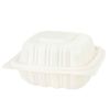 SafePro Eco BG91 9x9-inch White Square Microwavable PP Container w/Hinged Lid, 150/CS