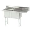 Blue Air ВЅ2-18-12-R, 18x18-inch 2-Compartment Stainless Steel Sink with Right Drainboard