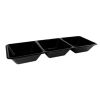 Fineline Settings CC1663.BK, 16x6-inch 3-Compartment Platter Pleasers Polystyrene Black Rectangular Tray, 25/CS (Discontinued)