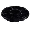 Fineline Settings CPD1305TF.BK, 13-inch 5-Compartment Platter Pleasers Thermoform Round Deep Tray with Flat PET Lid, 50/CS (Discontinued)