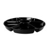 Fineline Settings D16070.BK, 16-inch 7-Compartment Platter Pleasers Black Polystyrene Deep Tray, 12/CS