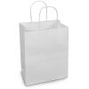 DURO 8x4.5x10.25-Inch 60# White Paper Shopping Bag with Twisted Handles, 250/CS