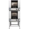 Moffat E23M3-2, Turbofan Double Deck Half Size Convection Oven with Mechanical Controls and Stainless Steel Stand, 220-240V, 5.4 kW