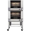 Moffat E27M2-2C, Turbofan Double Deck Full Size Convection Oven with Mechanical Controls and Stainless Steel Stand with Casters, 220-240V, 6 kW