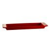 C.A.C. F-3S-R, 12x3.5-Inch Red Porcelain Tasting Tray with Handles, 2 DZ/CS