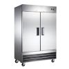 Omcan FR-CN-1372-HC, 54-inch 2 Solid Doors Stainless Steel Reach-In Freezer, 47 Cu.Ft