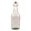 SafePro GB32, 33 Oz. Reclosable E.Z. Cap Glass Bottle, Clear, with Stopper, 12/CS