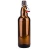 SafePro GB32BR, 1L / 33.8-ounce Brown Glass Bottle with Stopper, EA
